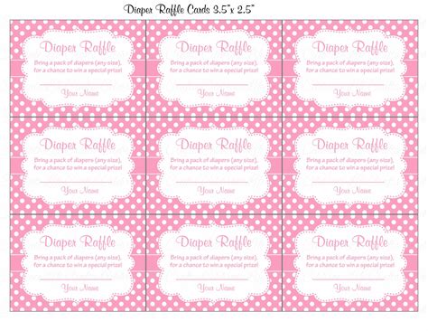 Diaper Raffle Tickets Printable - Printable Templates