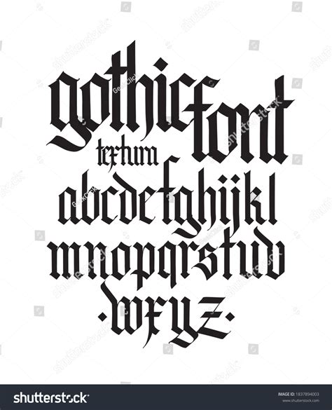 Gothic English Alphabet Vector Set Font Stock Vector (Royalty Free ...