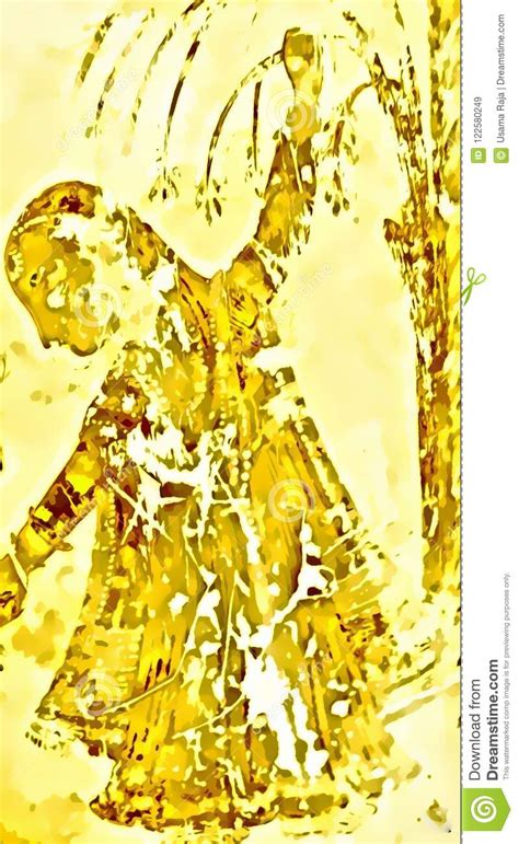 Golden Lady Is Dancing Stock Illustration Illustration Of Wall 122580249