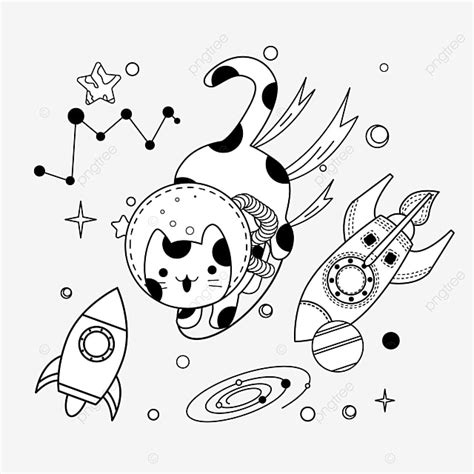 Cat Astronaut In Space, Astronaut Drawing, Space Drawing, Astronaut ...