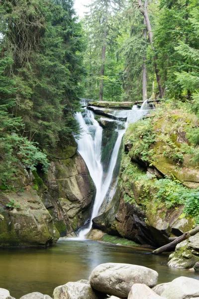 Szklarka Waterfall In Giant Karkonosze Mountains Stock Photo By