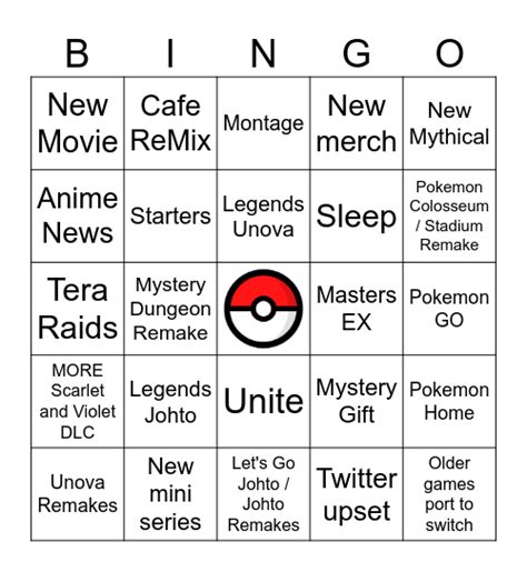 Pokemon Presents 2024 Bingo Card