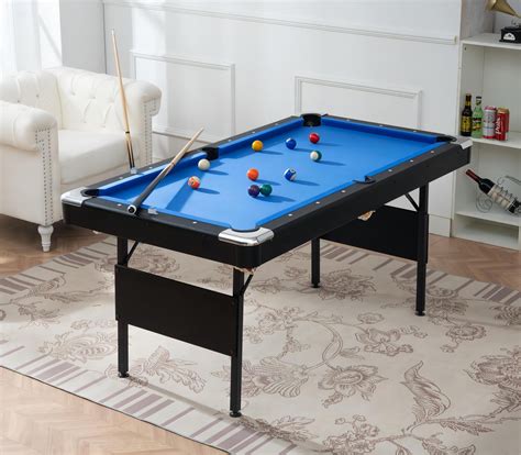 Blue Billiard Table 65.75",6ft Folding Portable Pool Table Set for