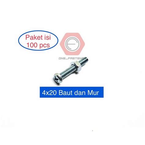 Jual 100 Pcs Baut Obeng JP M4x20 Putih Plus Mur Kembang 4x20 4mm 2cm K7