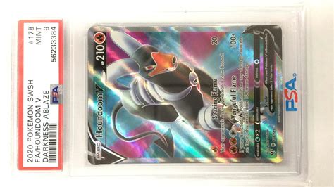 2020 Pokemon Sword Shield Darkness Ablaze 178 Full Art Houndoom V PSA