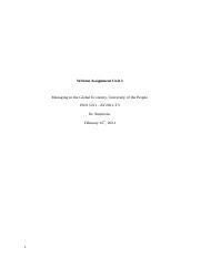 Written Assignment 6 Docx Written Assignment Unit 3 Managing In The