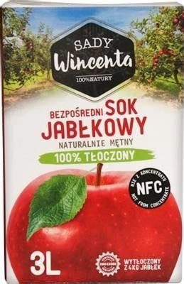 Sady wincenta sok 100 jabłkowy naturalnie mętny 3 l Najniższa cena