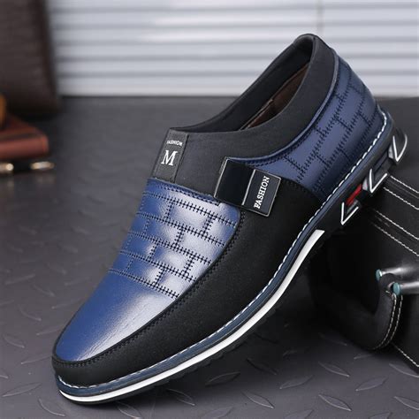 Men Genuine Leather Stitching Slip On Metal Decoration Non Slip Casual