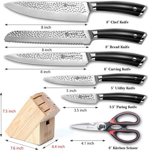 Paudin Knife Set With Block Razor Sharp Chef Knife Set With Kitchen