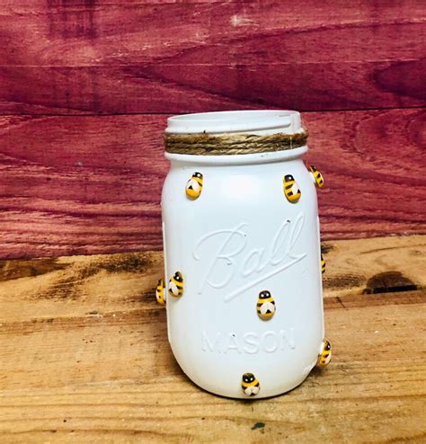 Bumble Bee Mason Jar Bumble Bee Decor Baby Shower Decor Etsy