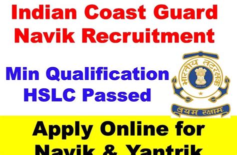 Indian Coast Guard Navik Recruitment 2021 - Apply Online for Navik ...