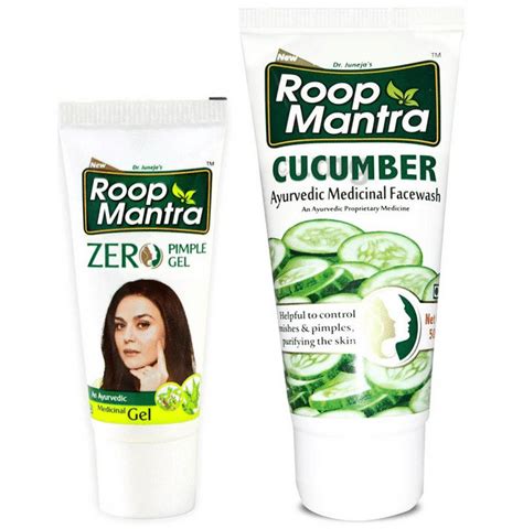 Roop Mantra Combo Pack Of Zero Pimple Gel 15gm Cucumber Face Wash