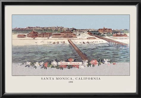 Santa Monica CA 1898 - Vintage City Maps, Restored City Maps