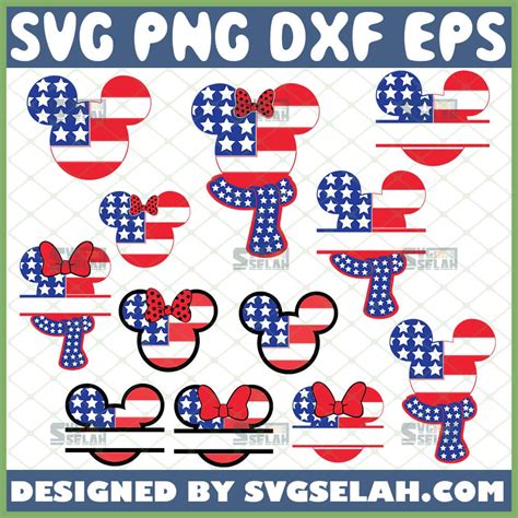 American Mickey And Minnie Mouse Usa Flag SVG Patriotic Mickey SVG