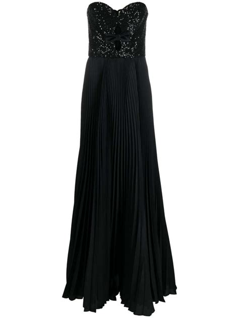 Elie Saab Strapless Sequinned Cut Out Gown Black Editorialist