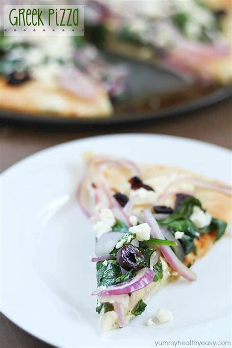 Greek Pizza Recipe - Yummy Healthy Easy