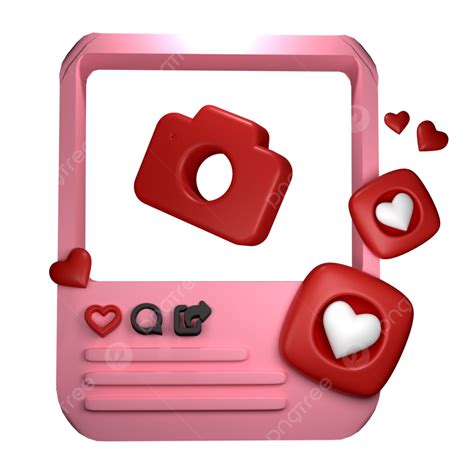 Social Media 3d Images 3d Love Icon Social Media Post 3d Love 3d Social Media Instagram Png