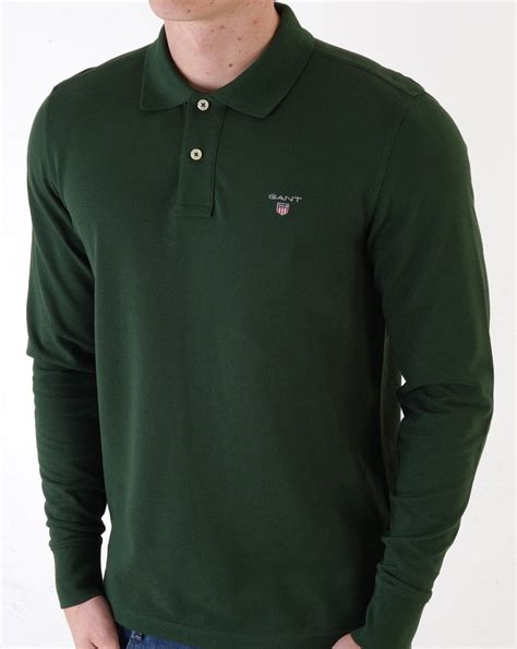 Gant Original Pique Ls Rugger Polo Shirt Green 80s Casual Classics