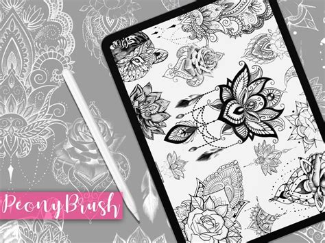 Mandalas Tattoo Stamps New Procreate Brushes Mandalas And Etsy Uk