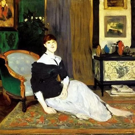 A Modern Woman In A Living Room Edouard Manet Stable Diffusion