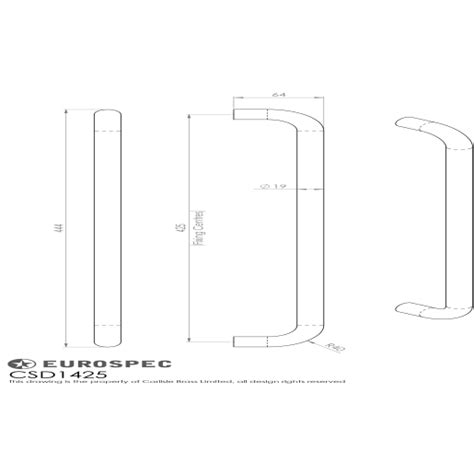 Eurospec D Pull Handle 425 X 19mm Satin Stainless Steel