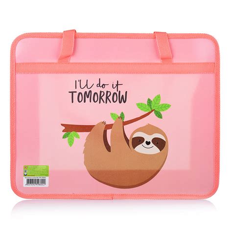 Папка детская А4 пластиковая, с ручками "Забавный ленивец" ПМ-А4-25 ...