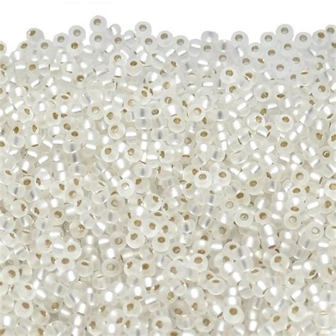 Miyuki Seed Beads Matte Silver Lined Crystal G Beads And