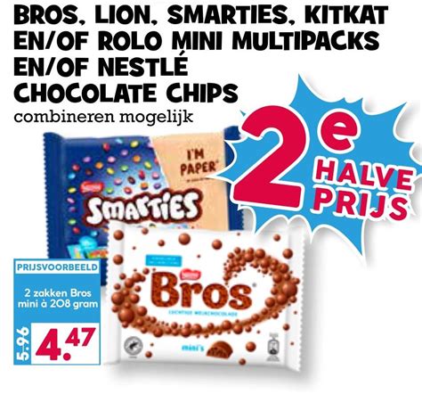 Bros lion smarties kitkat en of rolo mini multipacks en of nestlé