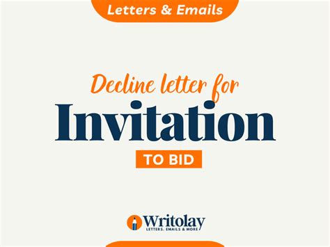 Decline A Tender Invitation Letter Templates Writolay