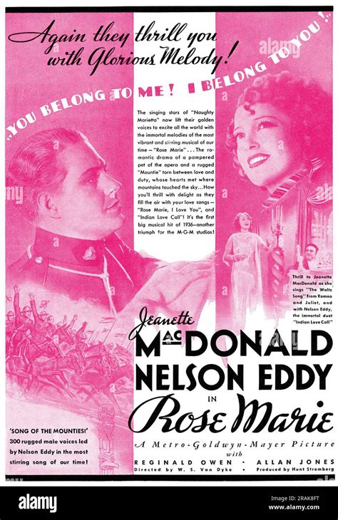 1936 British Advertisement For The Hollywood Musical Rose Marie Starring Jeanette Macdonald And