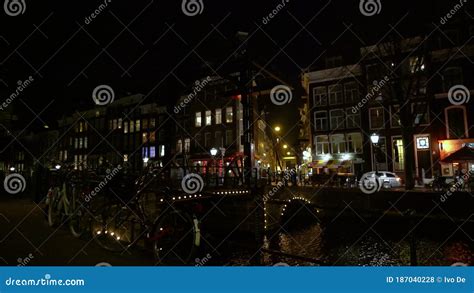 Aluminium Bridge Crossing The Kloveniersburgwal Stock Footage Video