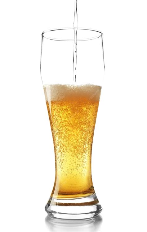 Premium Photo Pouring Beer Into Glass Isolated On White