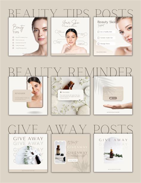 Esthetician Skincare Instagram Post Templates Skincare Social Media