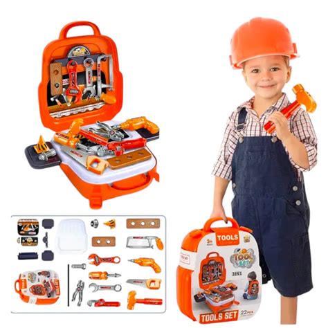 Maleta De Ferramenta De Brinquedo - Comprar Kit Maleta De Ferramentas Infantil 22 Peças Brinquedo Menino