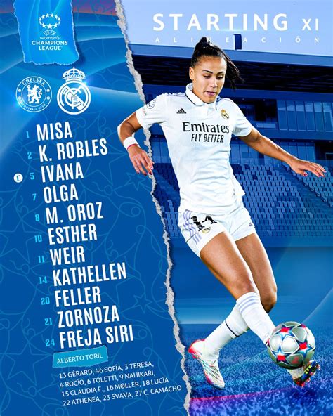 Real Madrid C F on Twitter Nuestro 𝗫𝗜 inicial ChelseaFCW Our