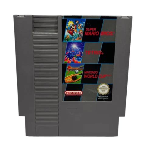 NINTENDO NES 3 In 1 Super Mario Bros Tetris World Cup PAL Spiel Modul