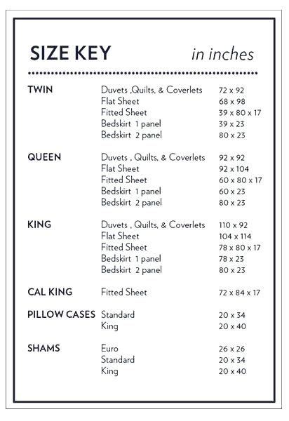 Standard Bed Sheet Sizes Guide Philippines Size Chart In