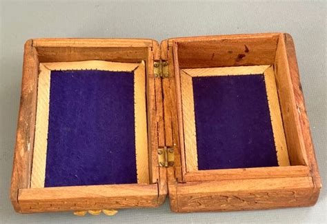 Indian Carved Wood Jewelry Box Anglo Indian Trinket Gem