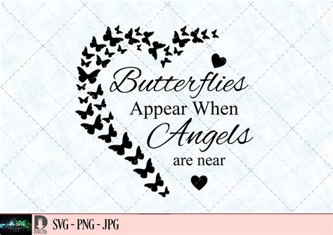 Butterflies Appear When Angels Are Near Memorial SVG PNG Etsy UK