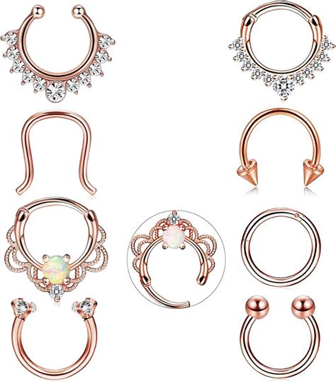 Amazon Fibo Steel Pcs G Septum Piercing Nose Rings Hoop