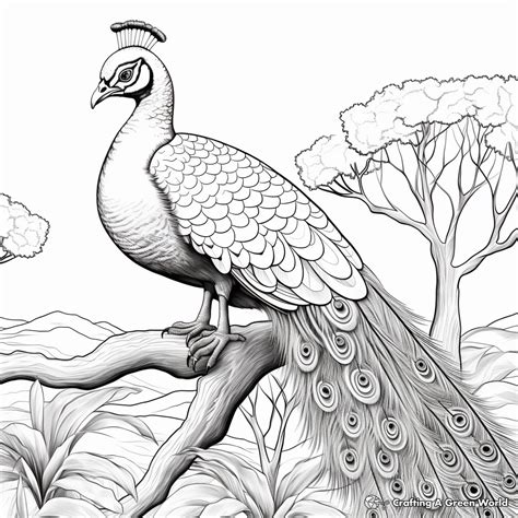 Realistic Peacock Coloring Pages - Free & Printable!