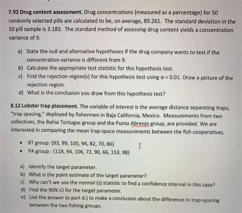 Solved 792 Drug Content Assessment Drug Concentrations