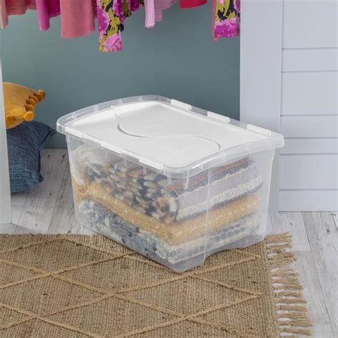 Sterilite 1914 48 Qt Hinged Lid Storage Box White 19148006