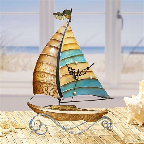 Capiz Shell Desk Clocks Sailboat Office Party Gifts Gifts For Office