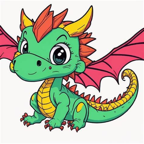 Schattige Baby Draak Cartoon Vector Premium Vector