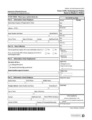 Fillable Online Bform I Sb Nonimmigrant Petition Based On Blanket L