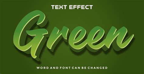 Efecto De Texto Editable Verde Vector Premium