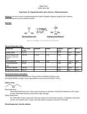 Grignard Reaction Synthesis Of Triphenylmethanol Chem Course Hero