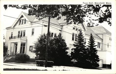 Town Hall Mansfield, MA Postcard