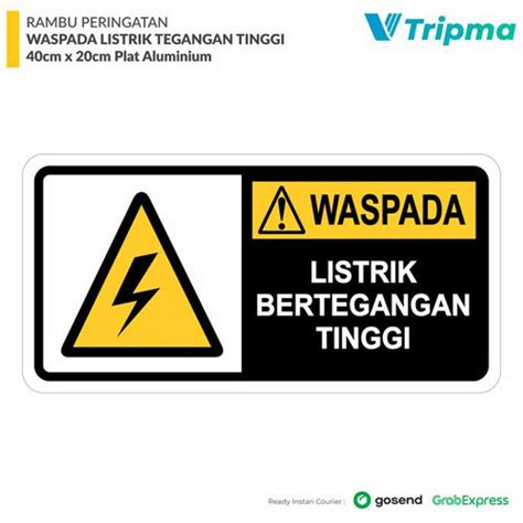 Jual Rambu Waspada Listrik Tegangan Tinggi 40cm X 20cm Plat Alumunium Jakarta Timur